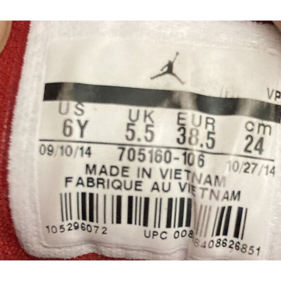 Air Jordan Flight 705160 youth size  6Y white red Basketball sneakers Shoes - Picture 8 of 8